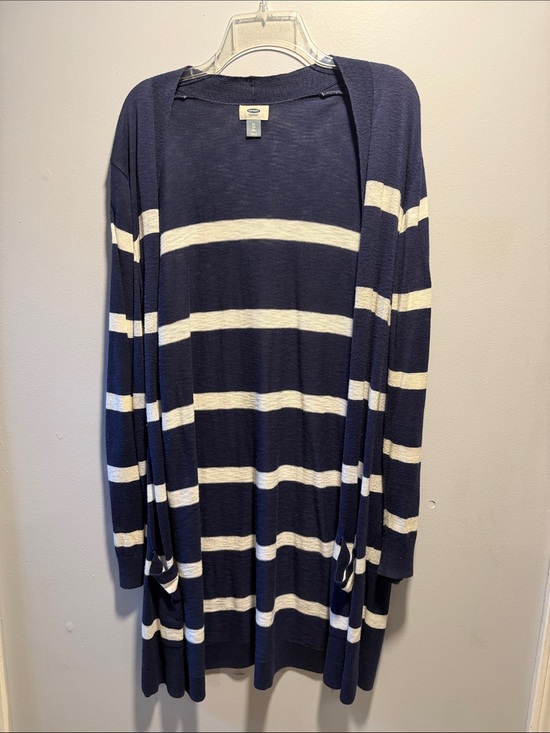 Old Navy Sweaters - Old Navy Navy and White Striped Women’s Cardigan